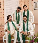 Baige  art silk  with stole