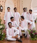 Off white art silk with stole