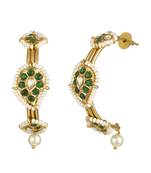 Green gold plated earrings