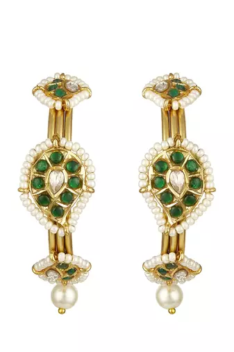 Green gold plated earrings