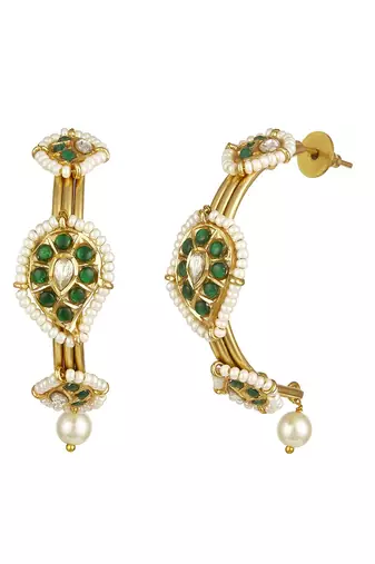Green gold plated earrings
