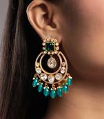Green gold plated earrings