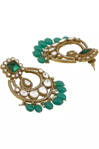 Green gold plated earrings