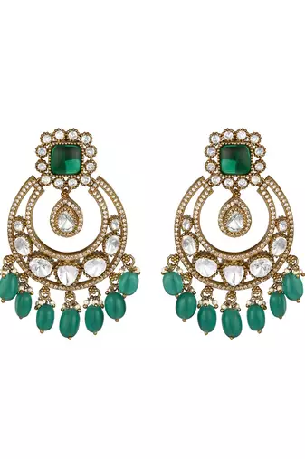 Green gold plated earrings