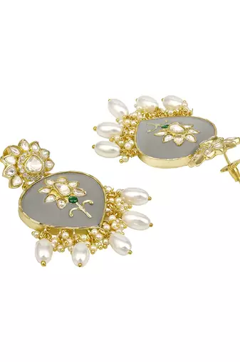 Grey gold plated earrings