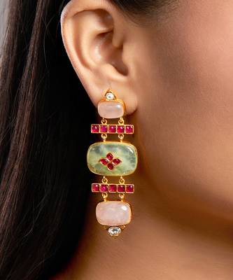 Pink gold plated earrings 1