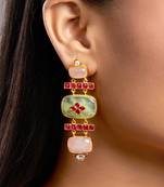 Pink gold plated earrings