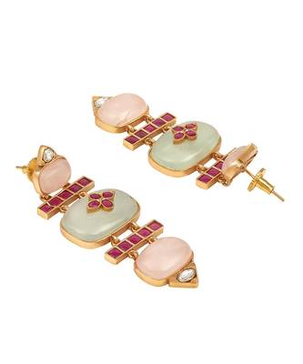 Pink gold plated earrings 2
