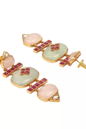 Pink gold plated earrings