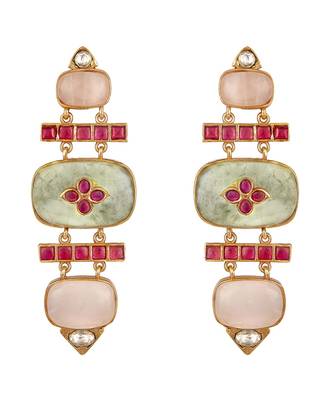 Pink gold plated earrings 3