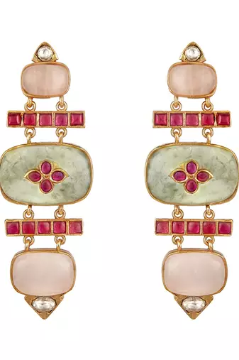 Pink gold plated earrings