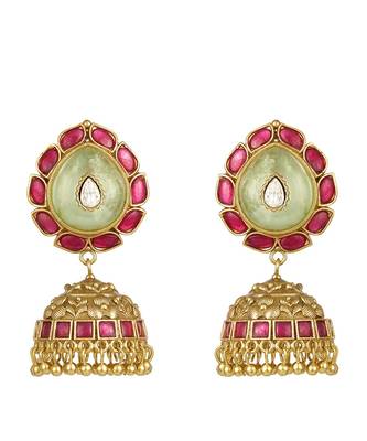 Turquoise gold plated earrings 1