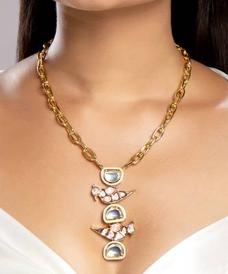 Pink gold plated necklaces 1