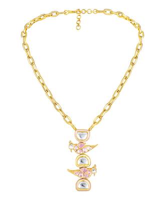 Pink gold plated necklaces 2
