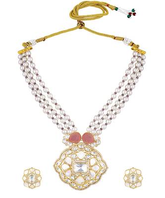 Beige gold plated necklace-sets 2