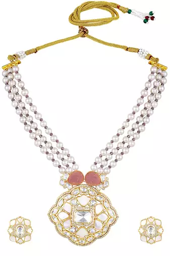 Beige gold plated necklace-sets