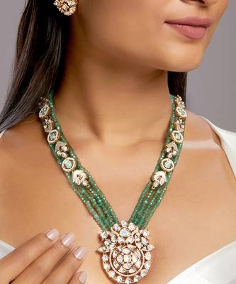 Green gold plated necklace-sets 1