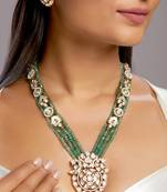 Green gold plated necklace-sets