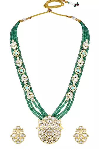 Green gold plated necklace-sets