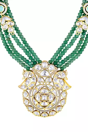 Green gold plated necklace-sets