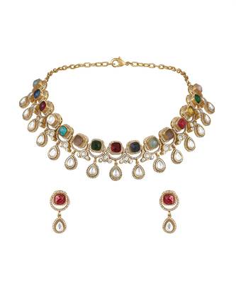 Multicolor gold plated necklace-sets 1