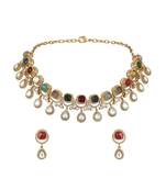 Multicolor gold plated necklace-sets