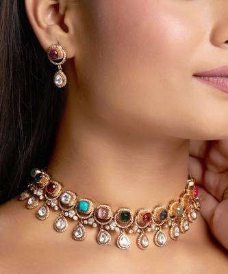 Multicolor gold plated necklace-sets 2