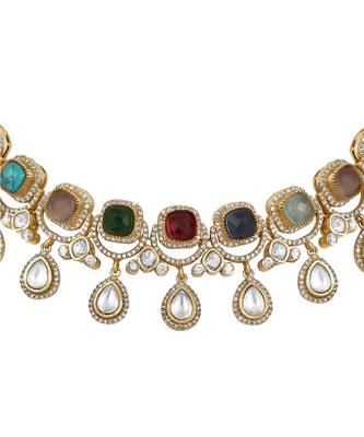 Multicolor gold plated necklace-sets 3