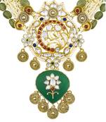Green gold plated necklace-sets