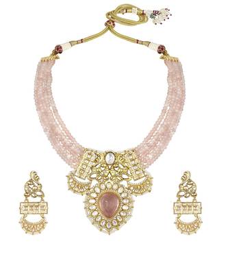 Pink gold plated necklace-sets 1