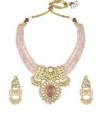 Pink gold plated necklace-sets