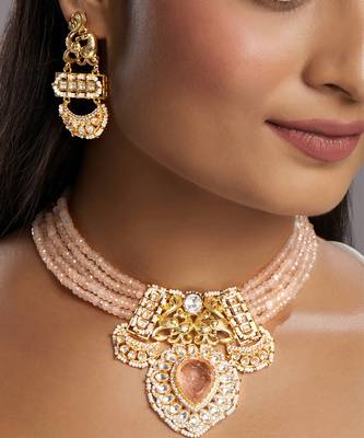 Pink gold plated necklace-sets 2