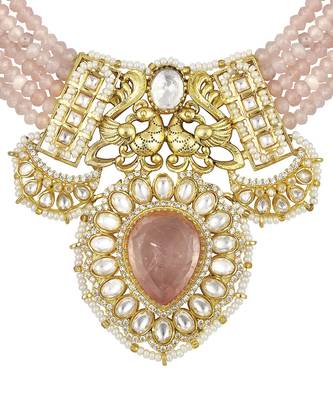 Pink gold plated necklace-sets 3