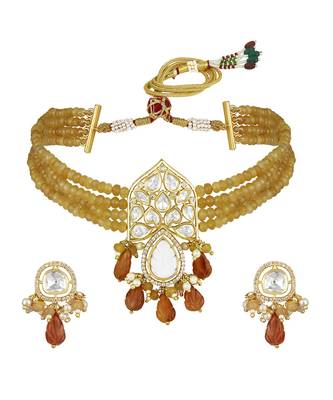 Orange gold plated necklace-sets 1