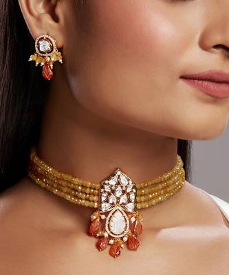 Orange gold plated necklace-sets 2