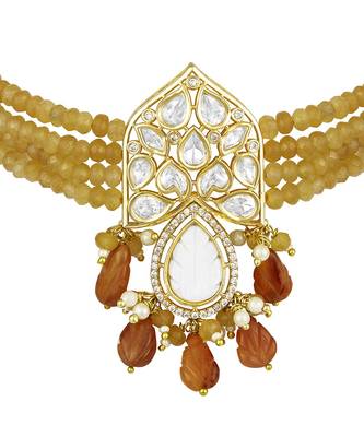 Orange gold plated necklace-sets 3