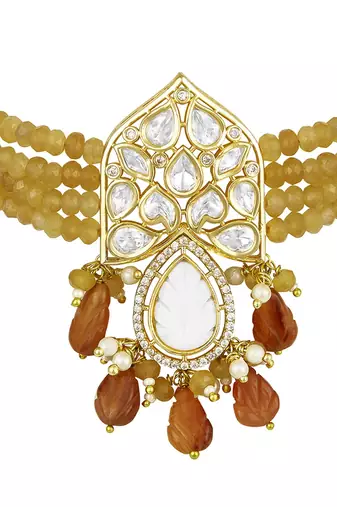 Orange gold plated necklace-sets