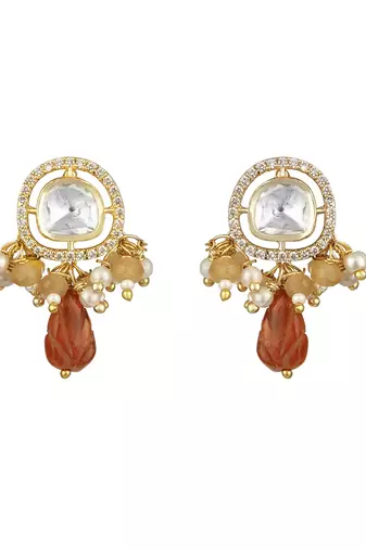 Orange gold plated necklace-sets