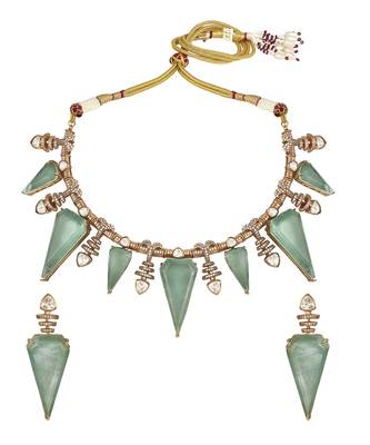 Turquoise gold plated necklace-sets 3