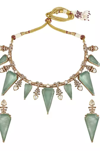 Turquoise gold plated necklace-sets