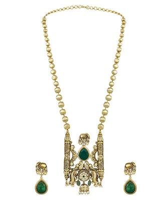 Green gold plated necklace-sets 1