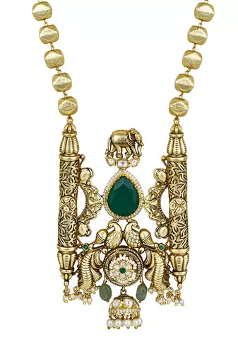 Green gold plated necklace-sets
