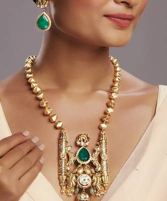 Green gold plated necklace-sets 3