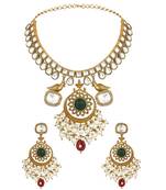 Green gold plated necklace-sets
