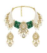 Green gold plated necklace-sets