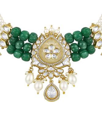 Green gold plated necklace-sets 3