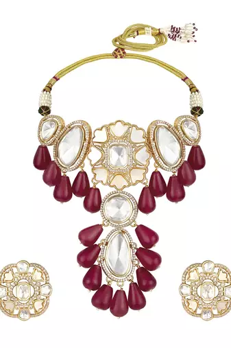 Red gold plated necklace-sets