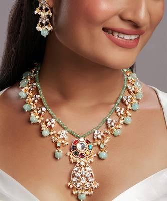 Multicolor gold plated necklace-sets 1