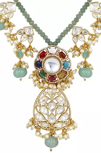 Multicolor gold plated necklace-sets