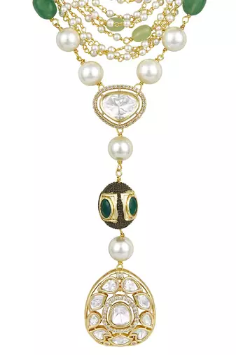 Beige gold plated necklace-sets
